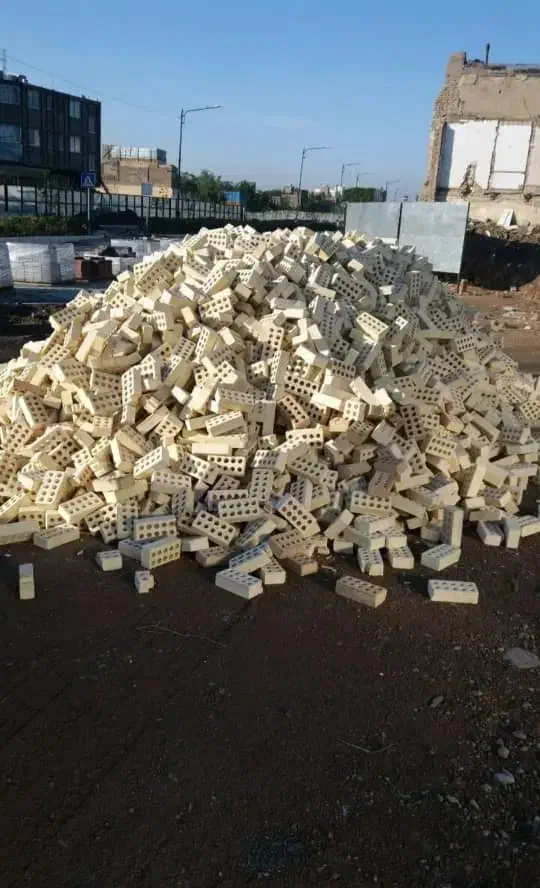 آجر سفال زرد/اجرسفال ۷سانت/آجر ده سوراخ|عمده‌فروشی|ارزوئیه, |دیوار