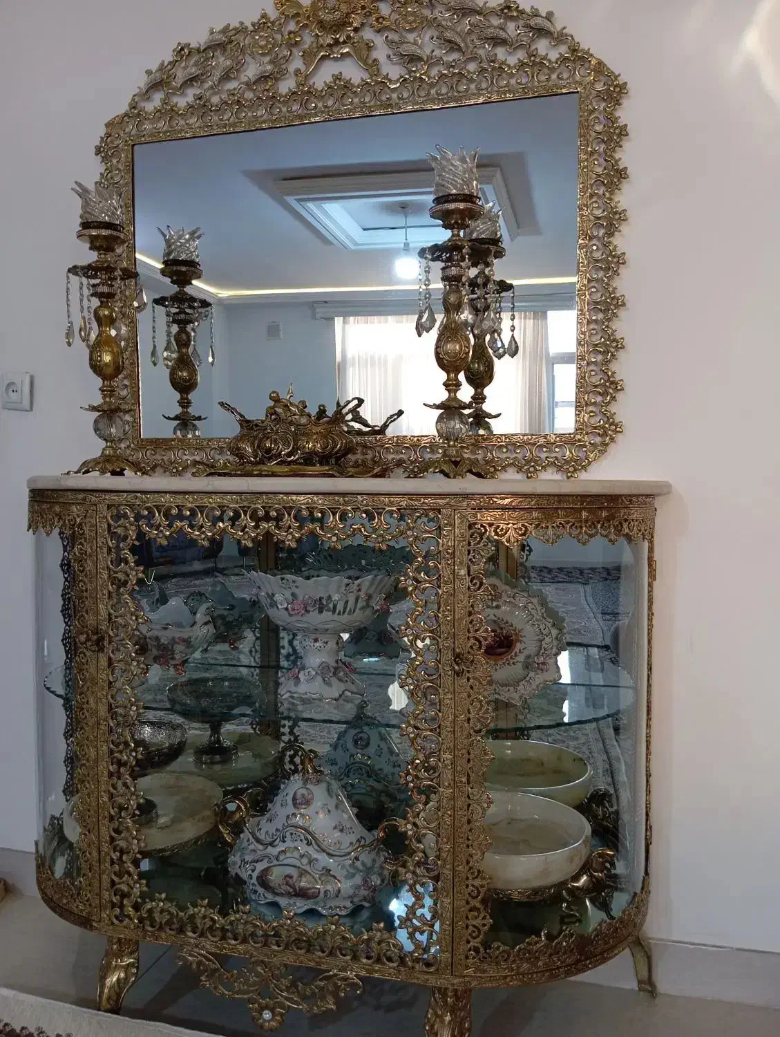 اینه کنسول برنز|بوفه، ویترین، کنسول|زنجان, |دیوار