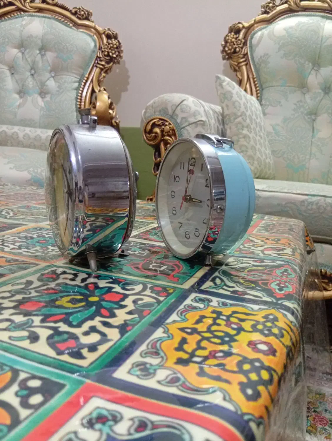 ساعت رومیزی قدمی کوکی زنگدار|کلکسیون اشیاء عتیقه|تهران, مقدم|دیوار