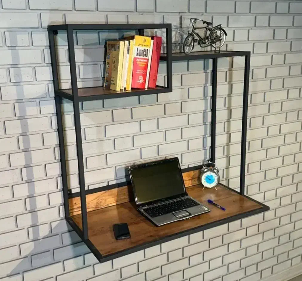 شلف ترکیب فلز و چوب|کتابخانه، شلف، قفسههای دیواری|رشت, حومه رشت|دیوار