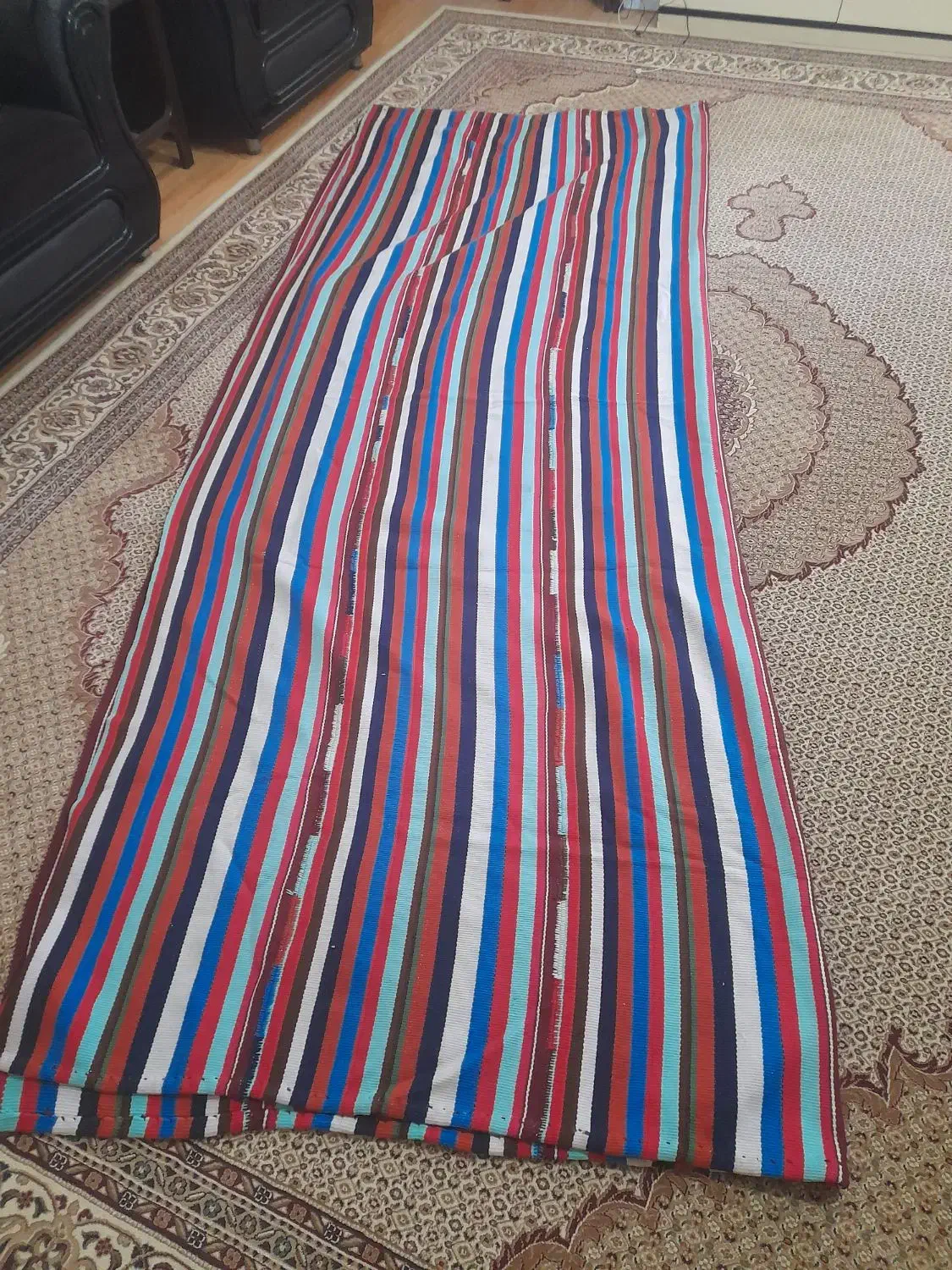 جاجیم دست باف از پشم کاملا سالم ۹متری|گلیم، جاجیم، گبه|اردبیل, |دیوار