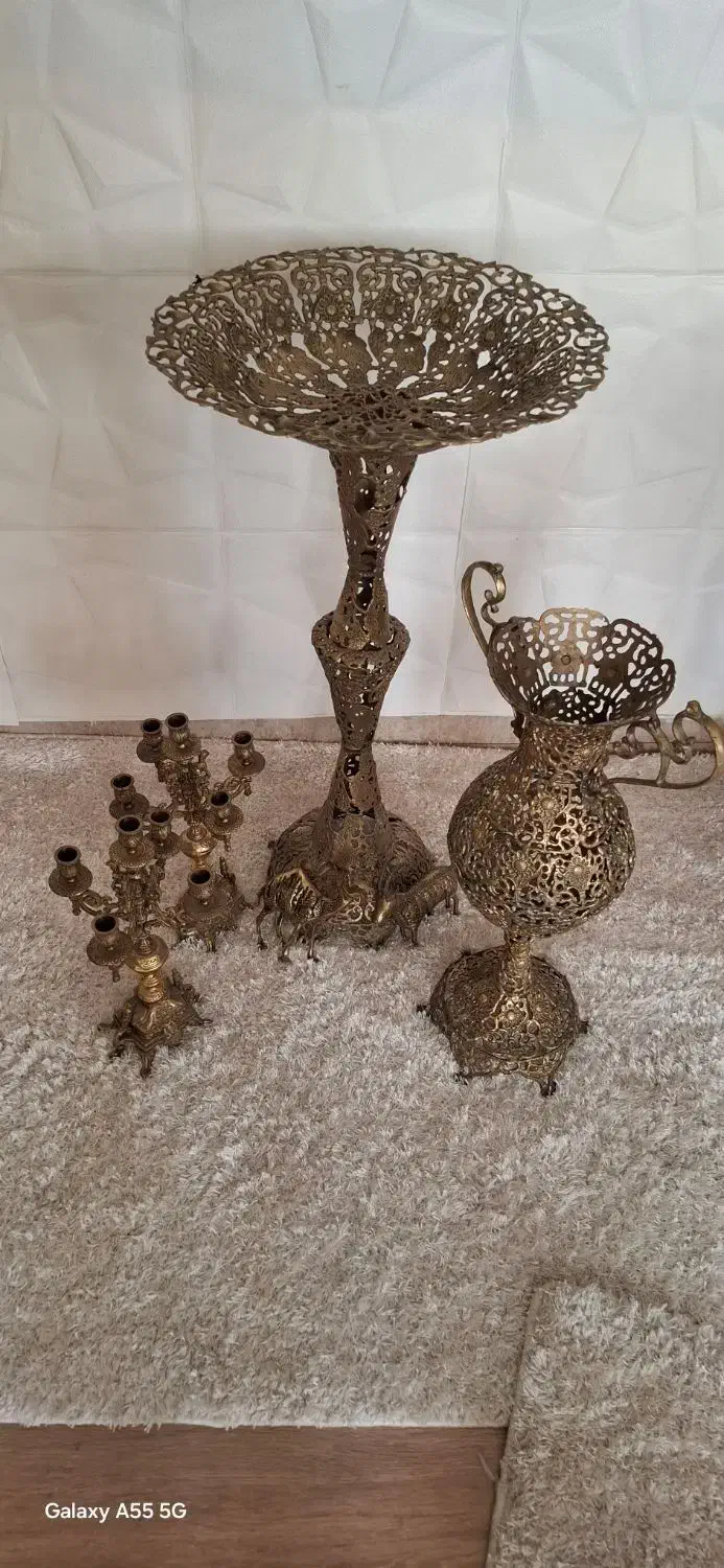 گلدان شمعدان میوه خوری|کلکسیون اشیاء عتیقه|ری, سرتخت|دیوار