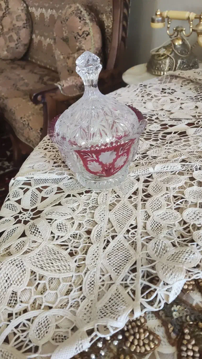 قندان کریستال.  آلمانی|کلکسیون اشیاء عتیقه|تبریز, |دیوار