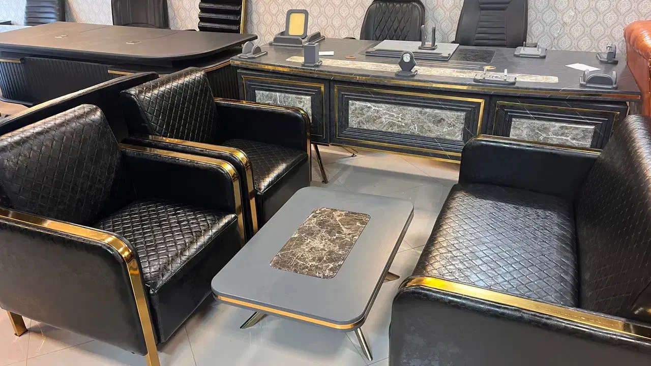 میزکارریاست/صندلی جکدار/مبلمان نیم ست چرم پیشخوان|دفتر کار|کرج, گلشهر|دیوار