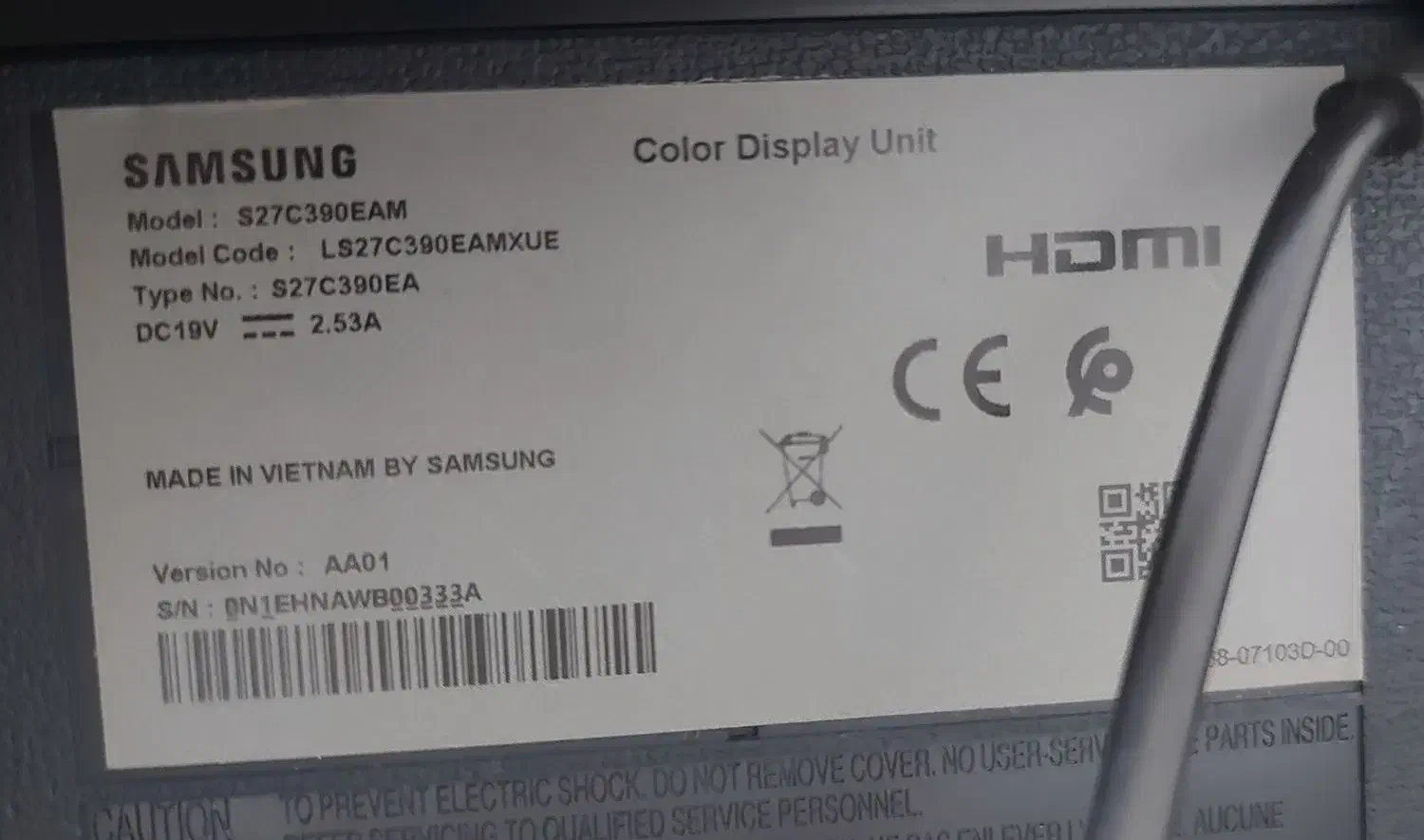 مانیتور معیوب سامسونگ S27C390EAM|قطعات و لوازم جانبی رایانه|آمل, |دیوار