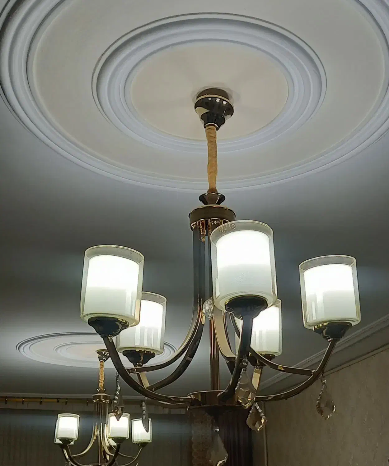 لوستر۵شاخه آنتیک|لوستر و چراغ آویز|گلستان (تهران), |دیوار