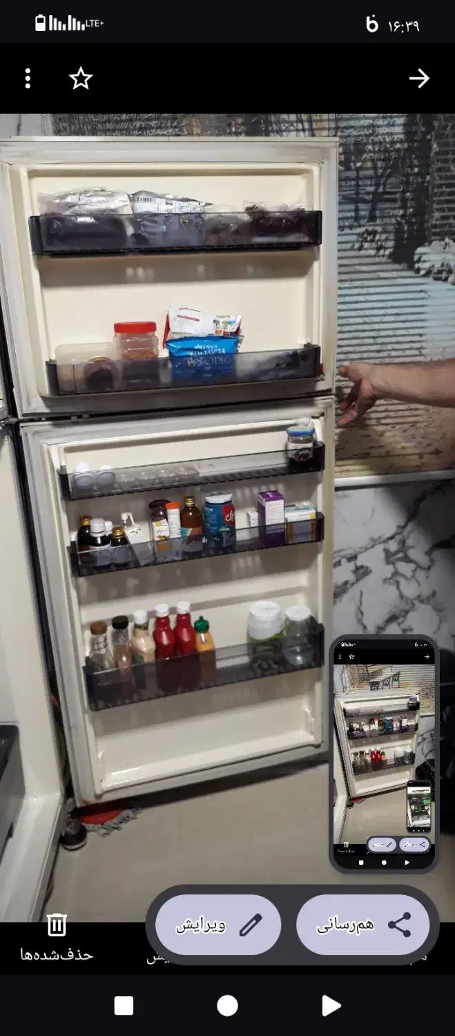 یخچال فریزر نیم ساید مانیتور دار کاملا سالم|یخچال و فریزر|هشتگرد, شهرک ریحانه|دیوار