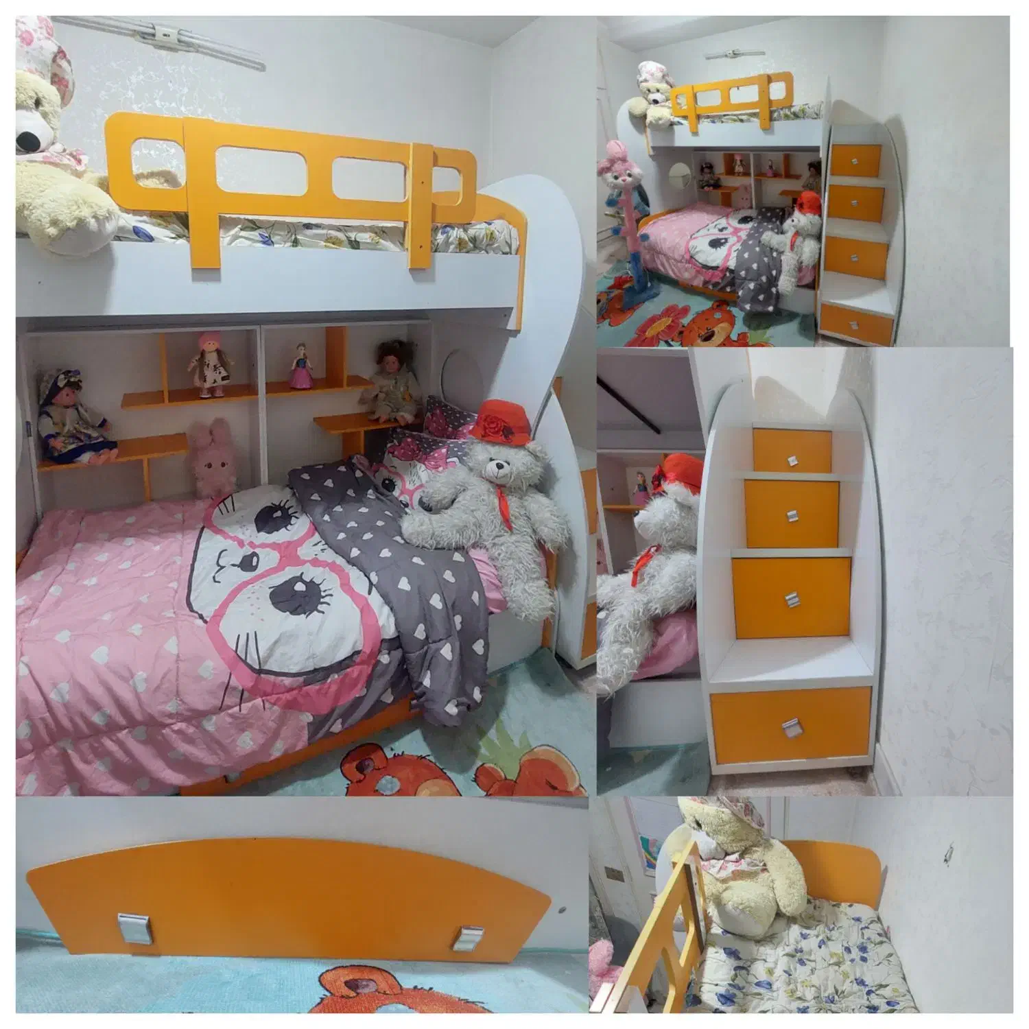 تخت دو طبقه نوجوان ام دی اف|تخت و سرویس خواب|قم, باجک سه|دیوار