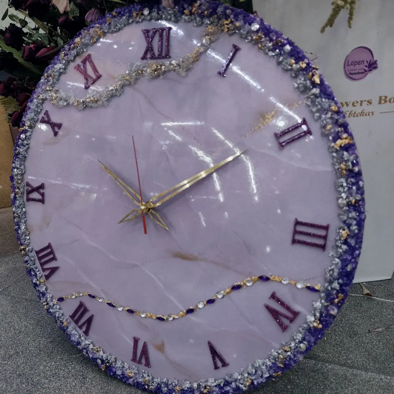 ساعت دیواری بنفش کد ۷۶|ساعت دیواری و تزئینی|تهران, شمس‌آباد|دیوار