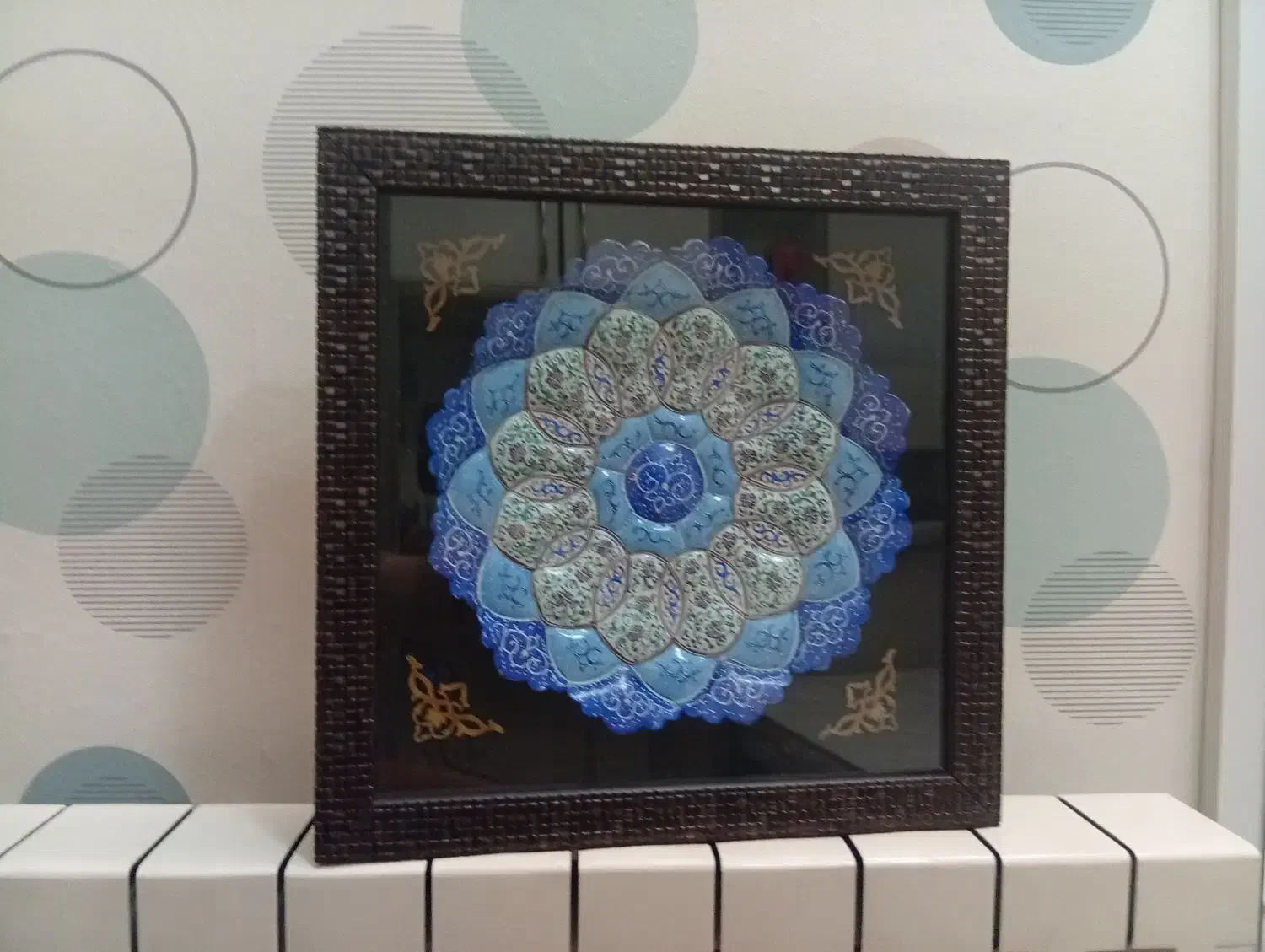 بشقاب میناکاری با قاب|تابلو، نقاشی، عکس|تهران, تهرانسر شمالی|دیوار