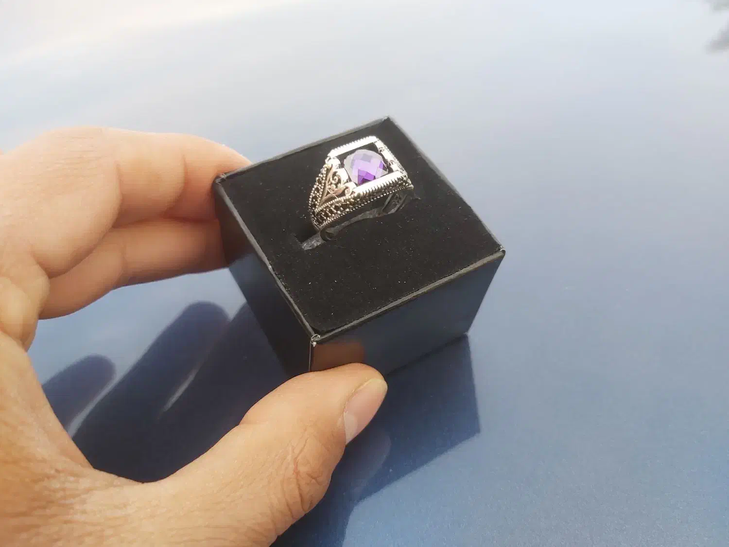 انگشتر نقره با نگین آمیتیست|جواهرات|جناح, |دیوار