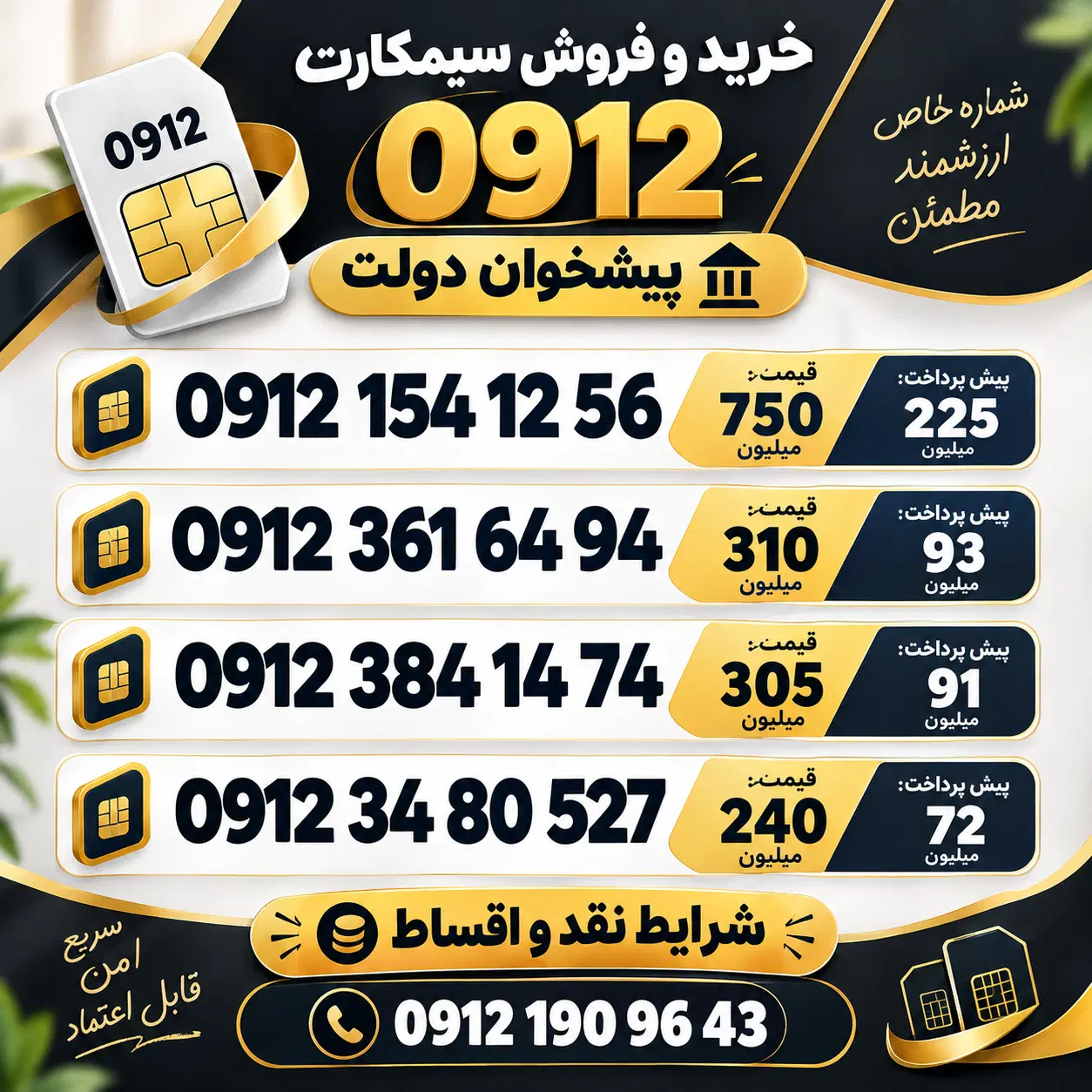 0912.154.12.56|سیم‌کارت|اردبیل, |دیوار