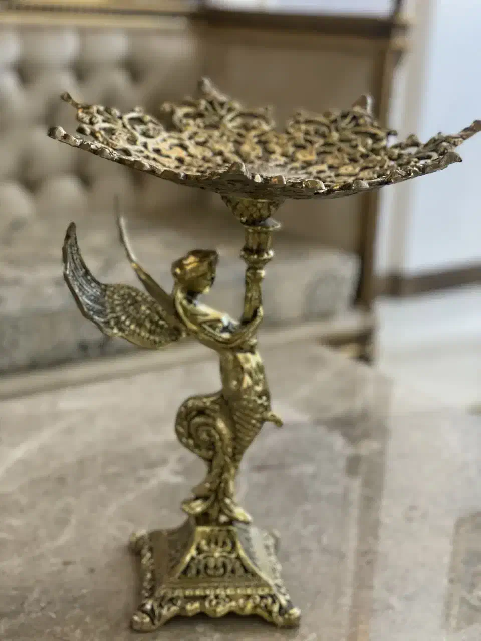 ظرف شیرینی خوری پذیرایی طلایی طرح فرشته|ظروف سرو و پذیرایی|مشهد, خواجه ربیع|دیوار