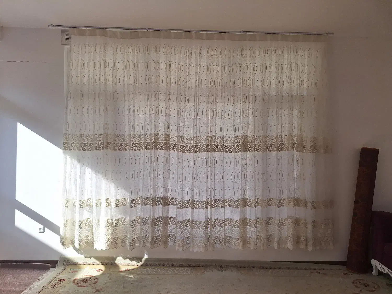 پرده گیپور دار استخوانی نسکافه ای|پرده، رانر، رومیزی|قم, زنبیل آباد|دیوار