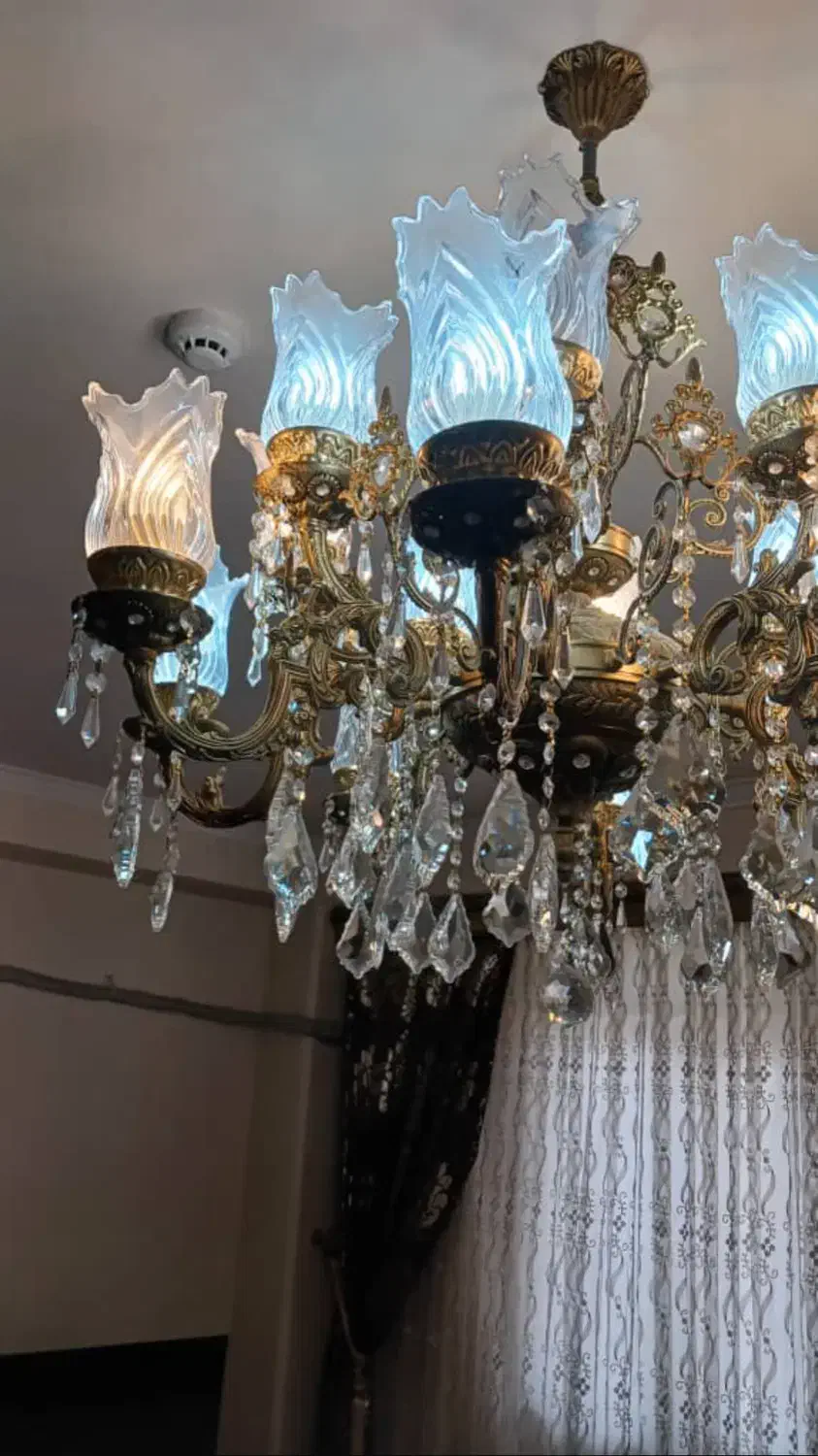 لوستر برنز 8 شاخه 16 شعله|لوستر و چراغ آویز|تبریز, |دیوار