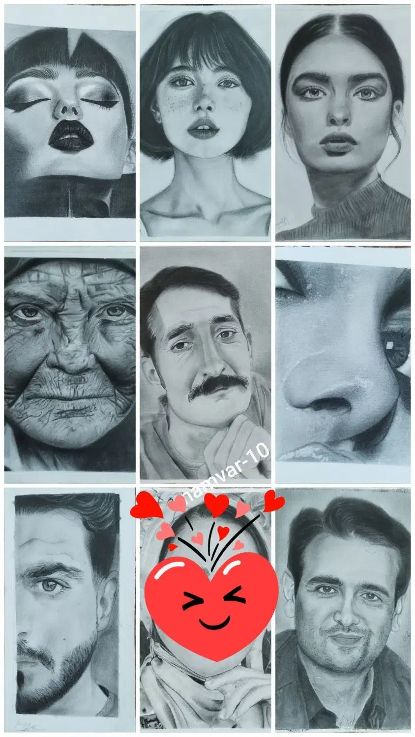 سفارش چهره/سیاه قلم|تابلو، نقاشی، عکس|زابل, |دیوار