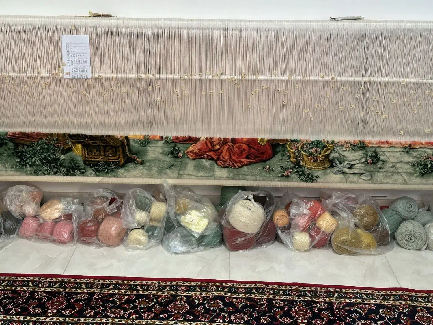 نخ و نقشه عروسی تزار ۱۶۳۰ گره|تابلو فرش|کرمانشاه, |دیوار