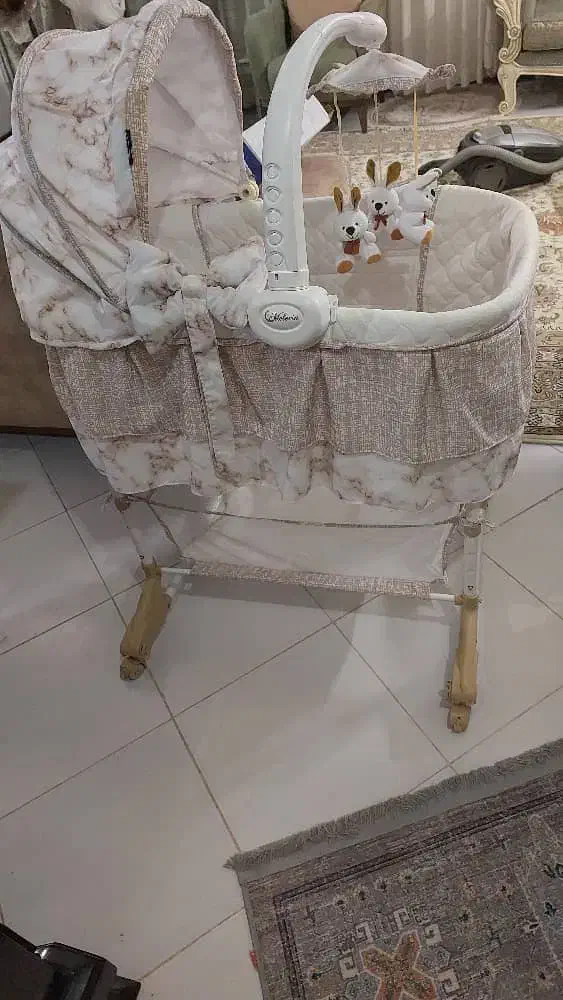 گهواره موزیکال ملورین مدل چندکاره.(تخت چندکاره )|اسباب و اثاث بچه|طرقبه, |دیوار