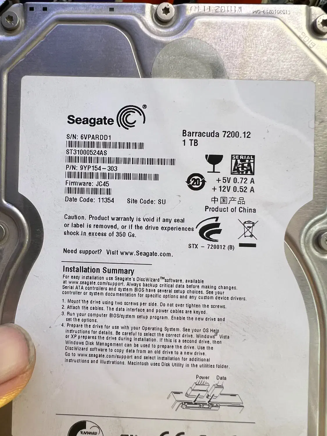 هارد یک ترا اینترنال HDD 1|قطعات و لوازم جانبی رایانه|اسلام‌شهر, باغ فیض|دیوار