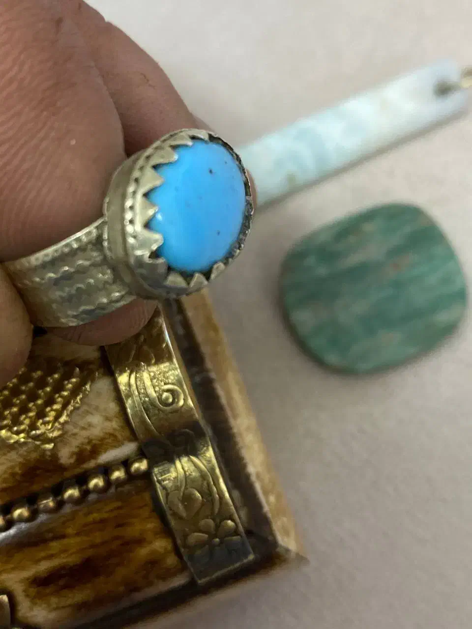 انگشتر فیروزه نیشابور صفوی پاک زمرد افغان کهنه|جواهرات|تهران, دولاب|دیوار