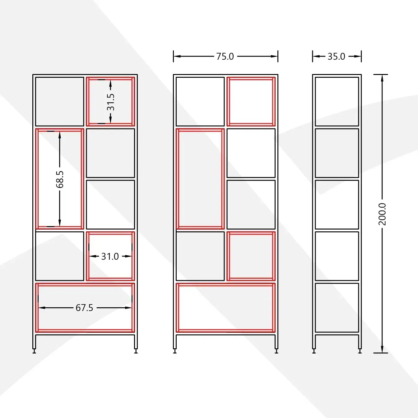 استند فلزی چوبی|کتابخانه، شلف، قفسه‌های دیواری|پردیس, فاز ۶|دیوار