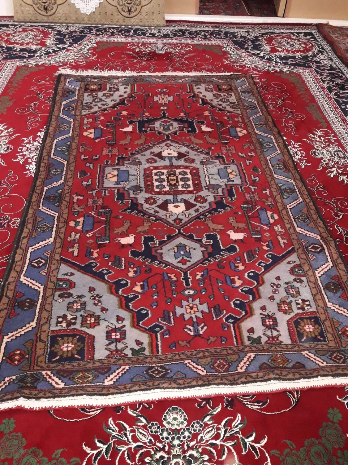 فرش دست بافت دو جفت|فرش|ابهر, |دیوار