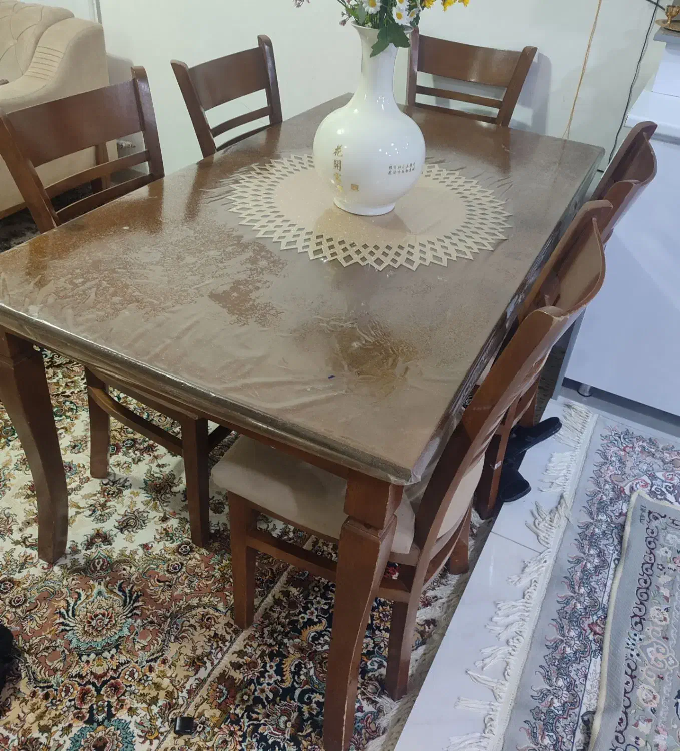 میز نهار خوری 6  نفره کاملا چوب|میز و صندلی غذاخوری|بوکان, |دیوار