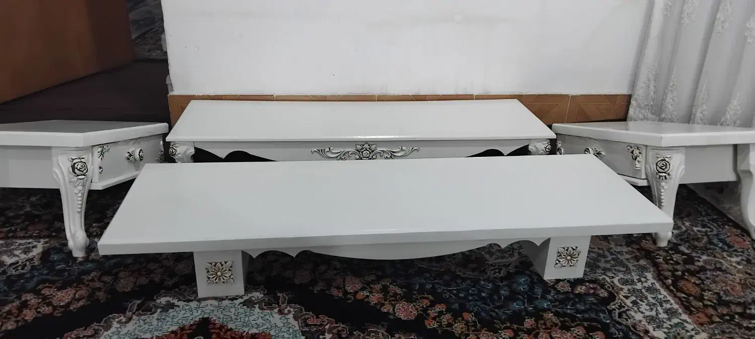 میز تلویزیون چهار تیکه چوب ام دی اف طرح استخوانی|میز تلویزیون|کلاله, |دیوار