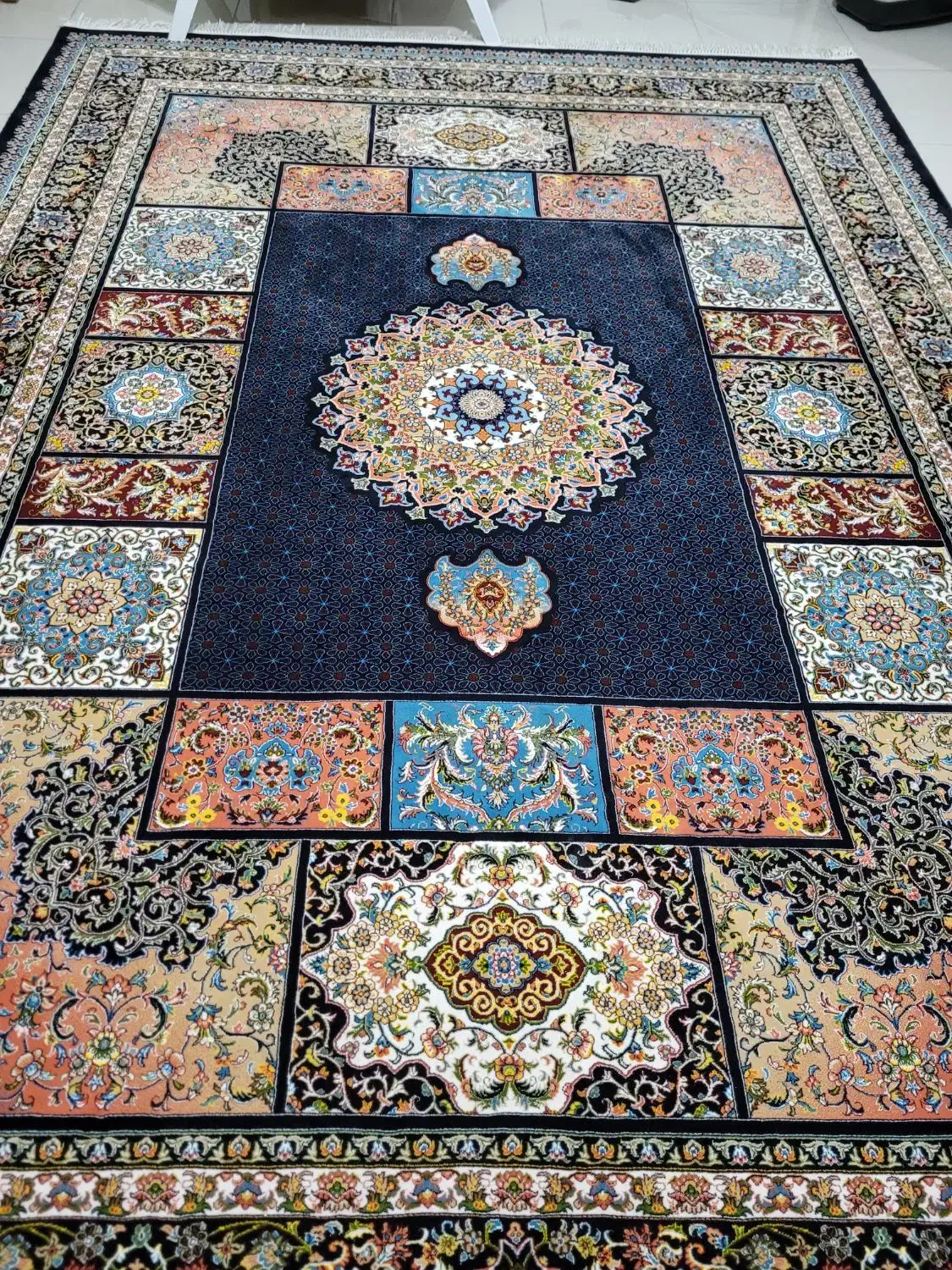 یک جفت فرش ۹متری طرح کتیبه ۷۰۰شانه|فرش|شاهینشهر, شهرک گلدیس|دیوار