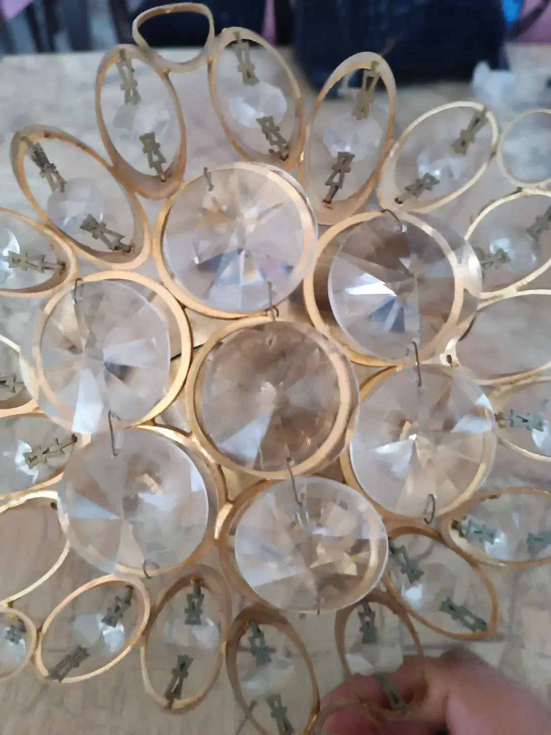 لوستر دوشاخه طلایی|لوستر و چراغ آویز|سنندج, |دیوار