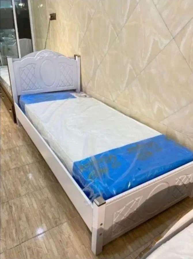 انواع تخت یکنفره ام دی اف نو تشک(صنایع چوبی ماهان)|تخت و سرویس خواب|سمنان, |دیوار