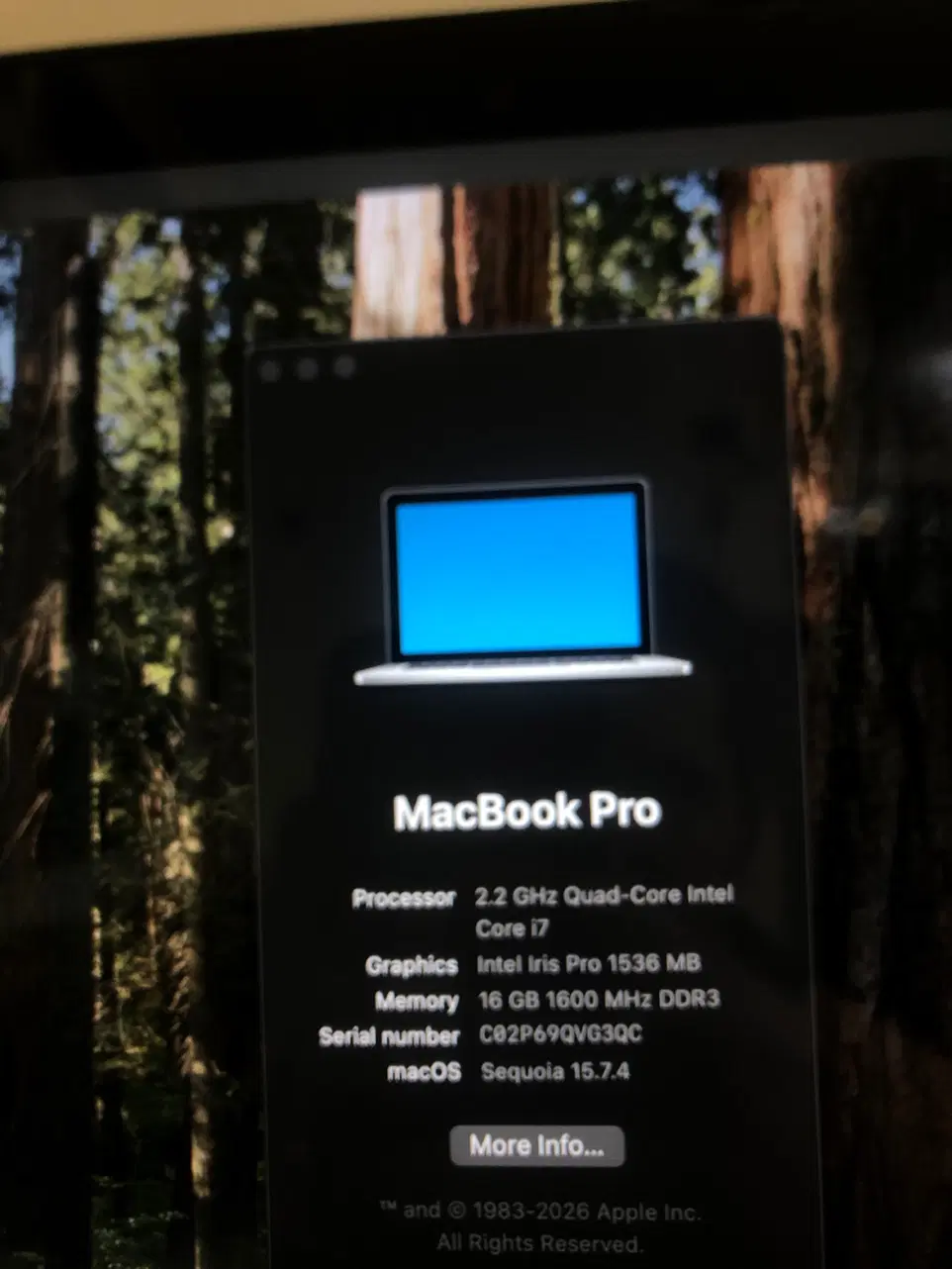 Macbook pro 2015 - 16GB -256SSD|رایانه همراه|اهواز, آریاشهر|دیوار