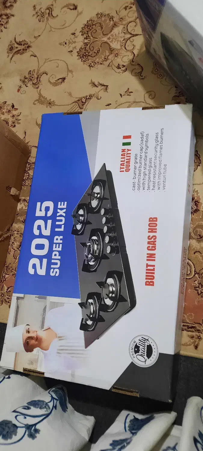 گاز شیشه ای پنج شعله|اجاق گاز و لوازم برقی پختوپز|رشت, پستک|دیوار