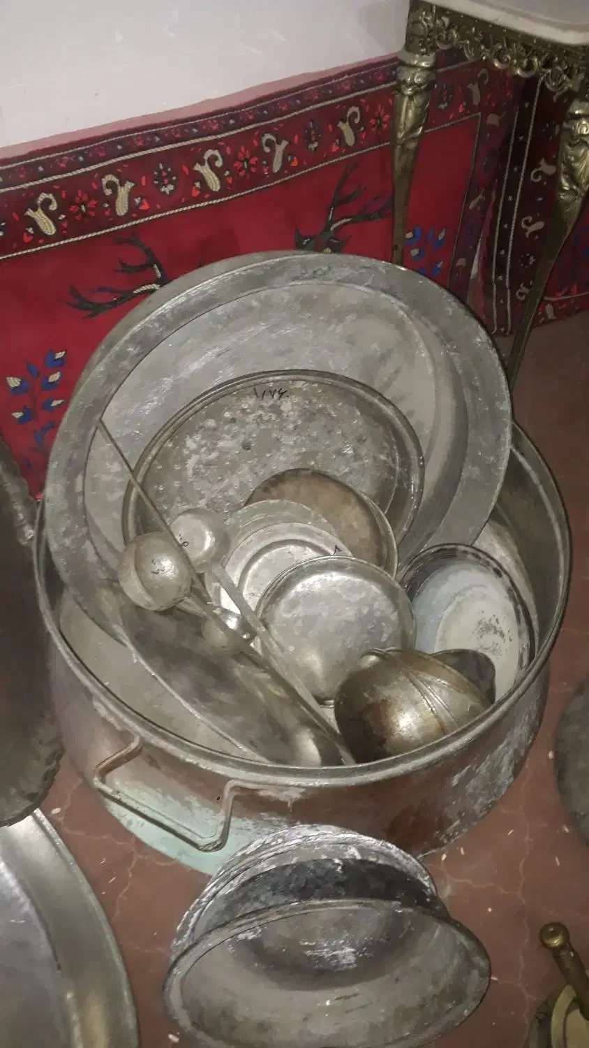 فروش دیگ وقابله مس وبرنج عتیقه قدیمی|کلکسیون اشیاء عتیقه|نیشابور, ناسیونال|دیوار