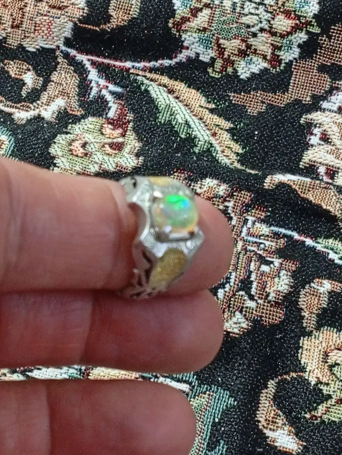 انگشتر اوپال اتیوپی دست ساز|کلکسیون اشیاء عتیقه|تهران, نیروی هوایی (پیروزی)|دیوار