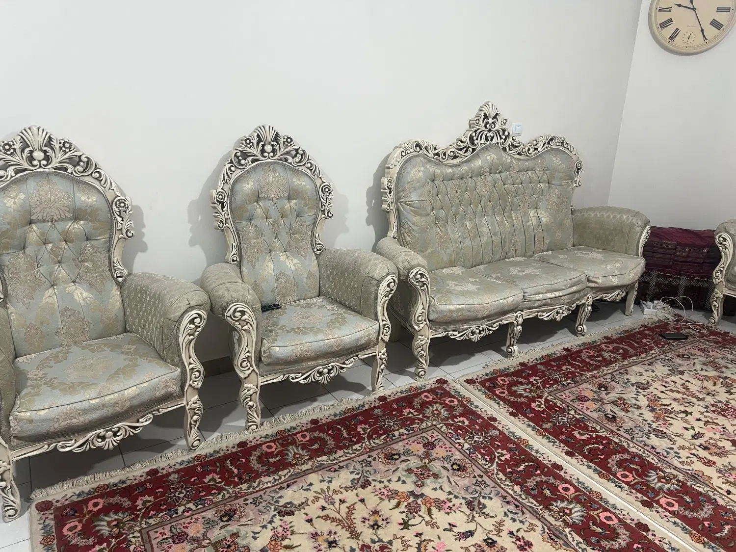 مبل سلطنتی 7 نفره چوب راش + میز عسلی|مبلمان خانگی و میز عسلی|تهران, نیروی دریایی|دیوار
