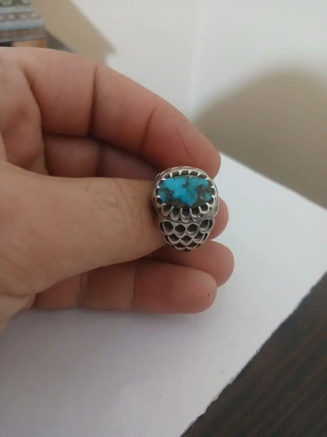 انگشتر مردانه فیروزه خوش رنگ|زیورآلات و اکسسوری|شیراز, غدیر جنوبی|دیوار