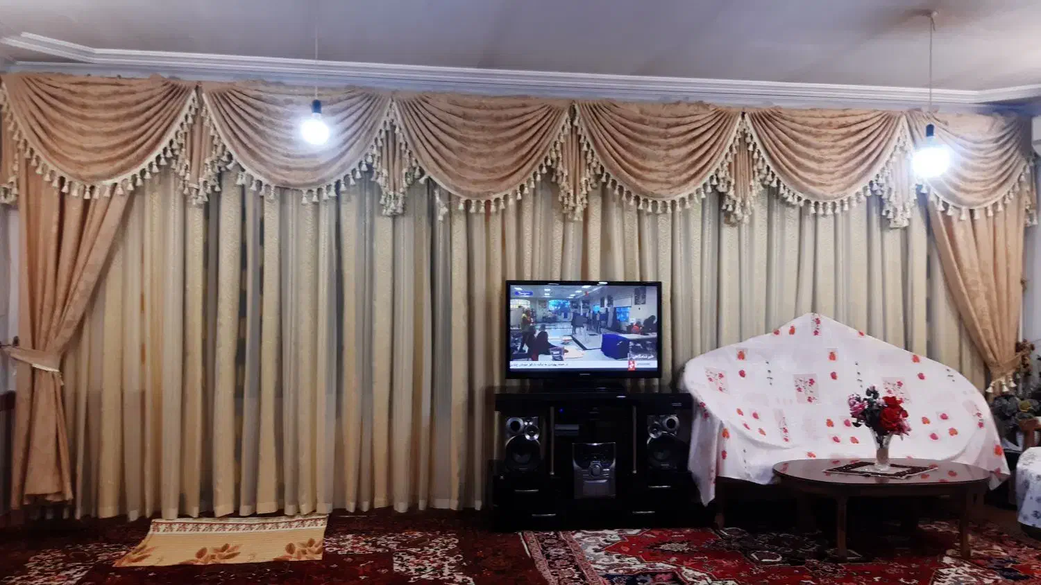 پرده با والان و چوب پرده ها|پرده، رانر، رومیزی|مرند, |دیوار