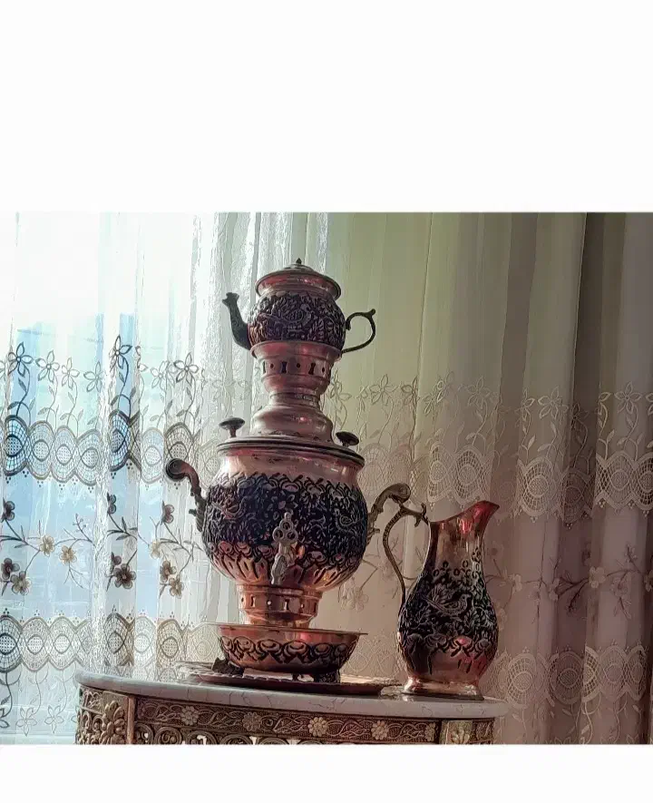 سماور مسی ۴لیتر|صنایع دستی و سایر لوازم تزئینی|ابریشم, |دیوار