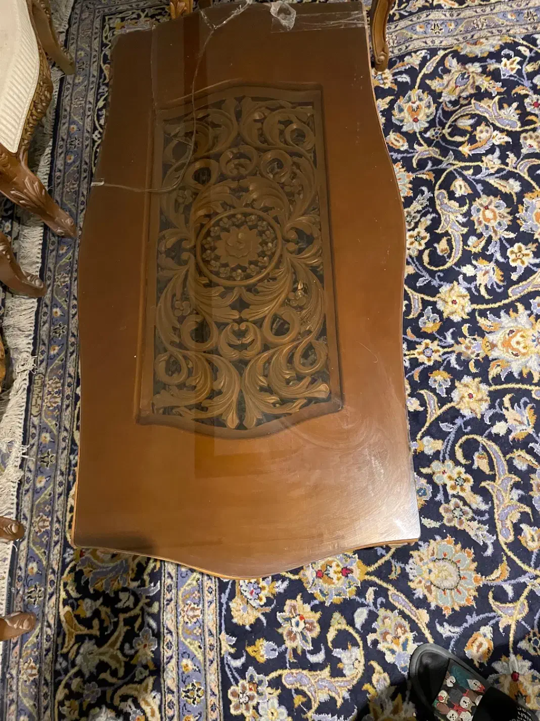 مبل استیل تمام چوب کنده کاری شده اصل|مبلمان خانگی و میز عسلی|تهران, اختیاریه|دیوار