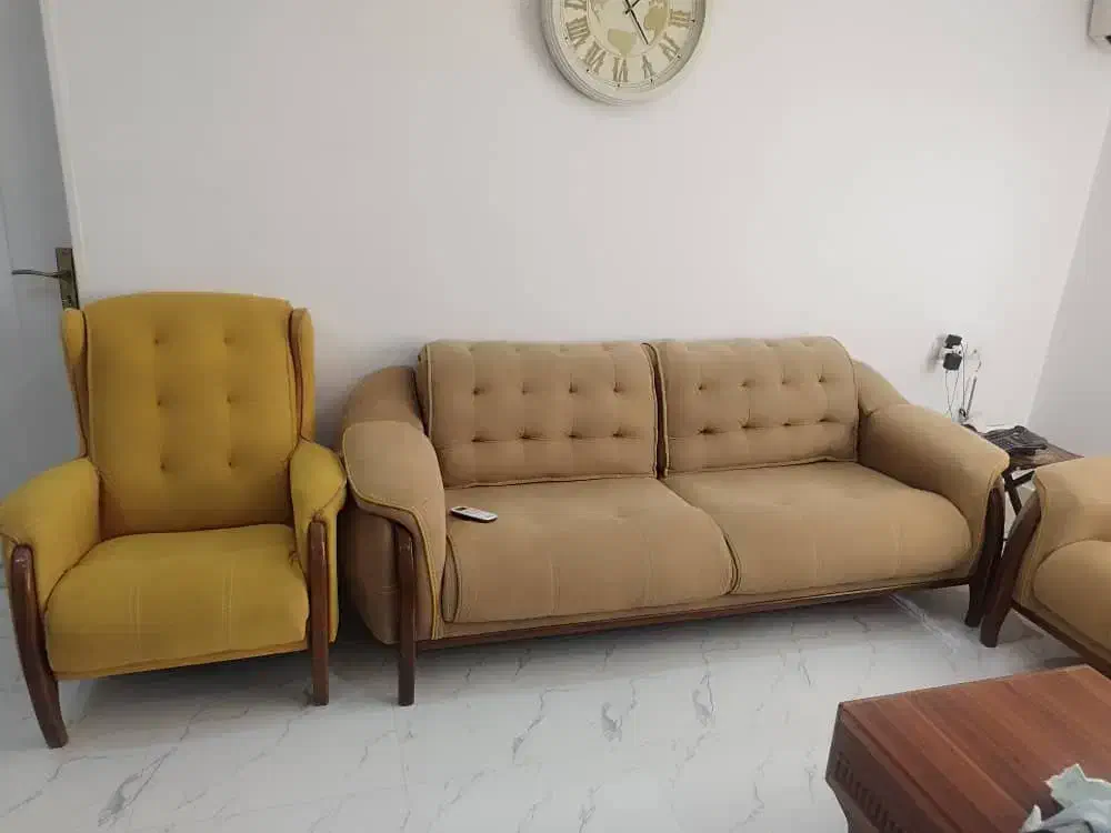 مبل ۸ نفره تخت خواب شو با چوب نراد|مبلمان خانگی و میز عسلی|عباس‌آباد, |دیوار