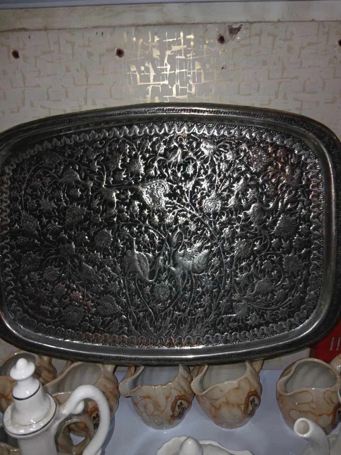 سینی تمام قلم|کلکسیون اشیاء عتیقه|قم, زاویه|دیوار