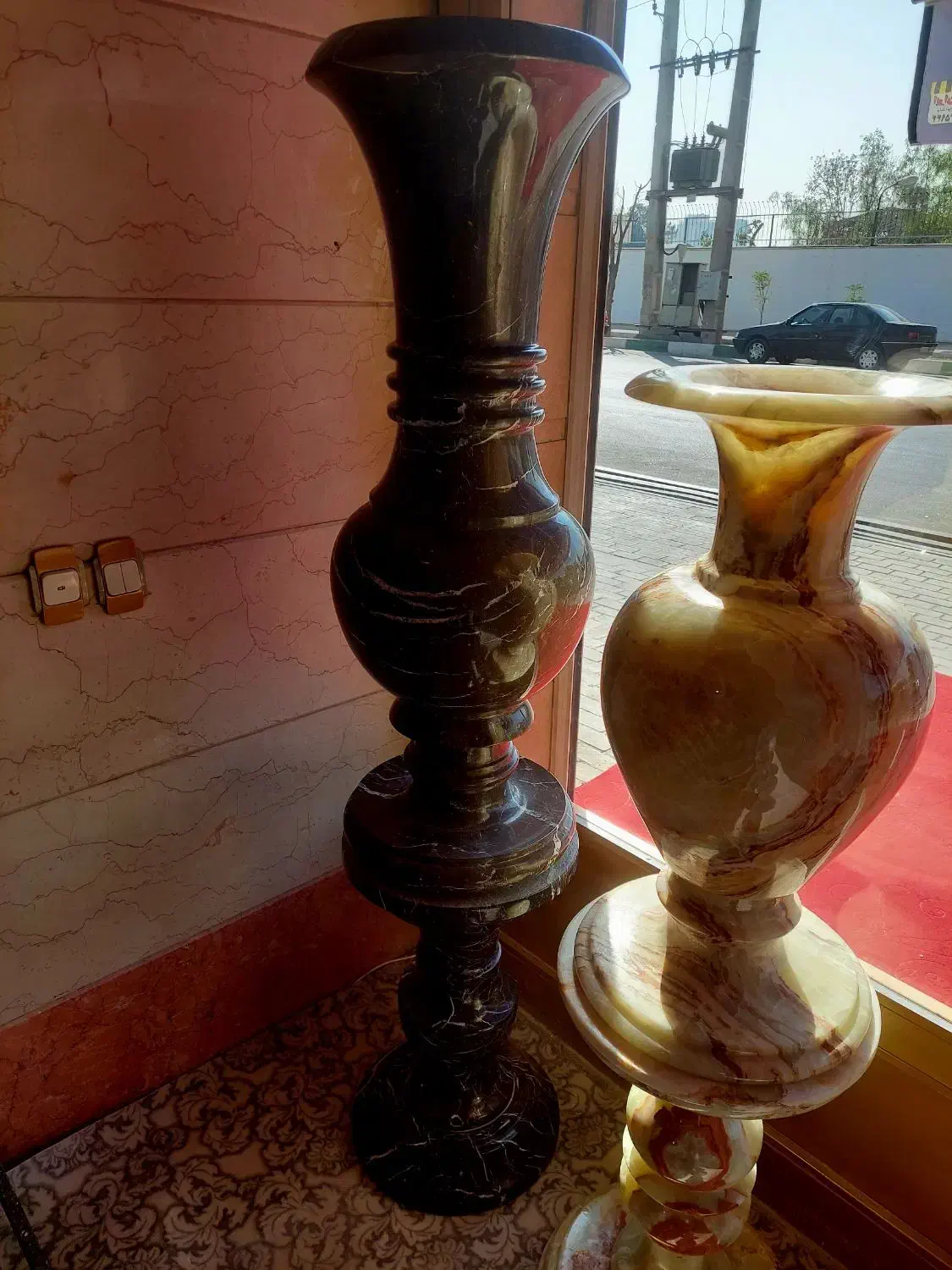 انواع گلدان سنگی مرمر و مرمریت|مجسمه، تندیس، ماکت|باقرشهر, |دیوار