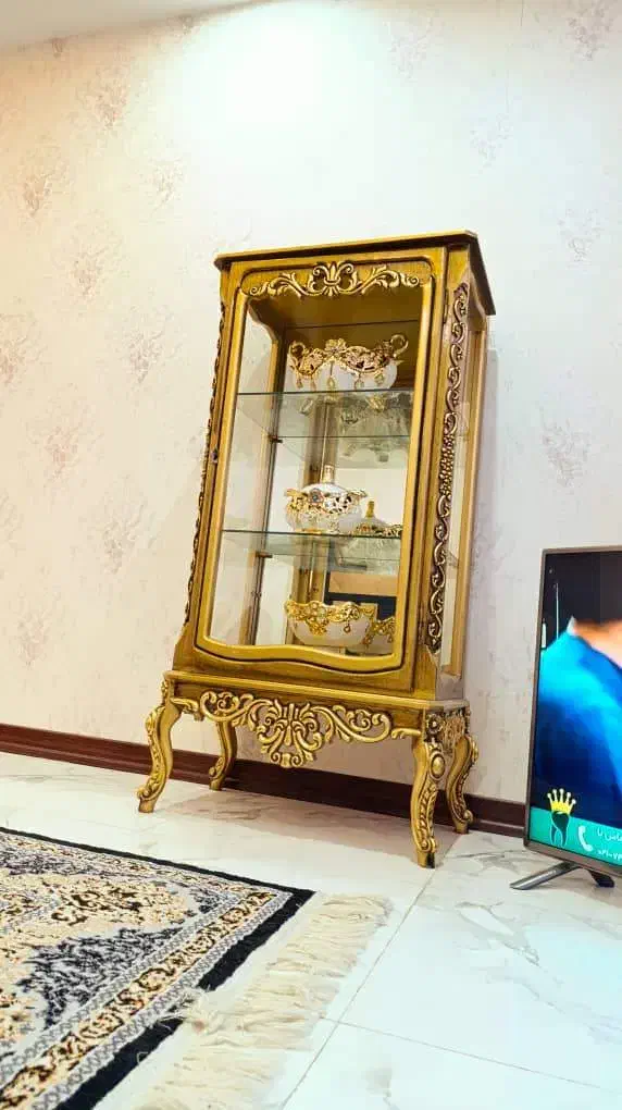 ویترین چوبی منبت کاری شده|بوفه، ویترین، کنسول|کهریزک, |دیوار