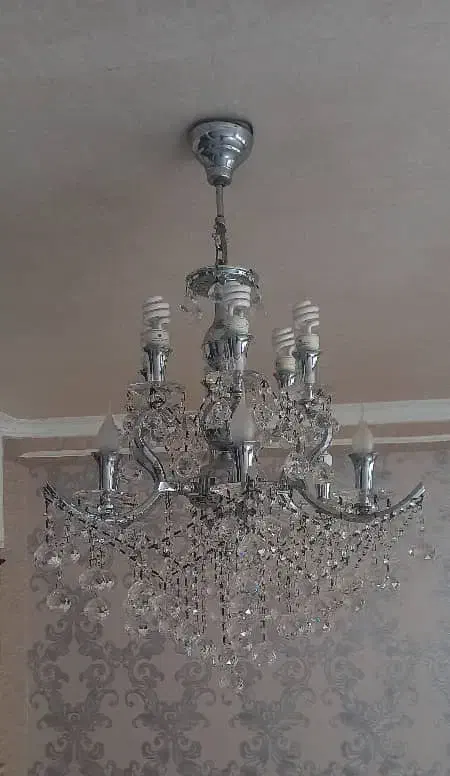 لوستر ۶ شاخه،برنز|لوستر و چراغ آویز|تبریز, |دیوار