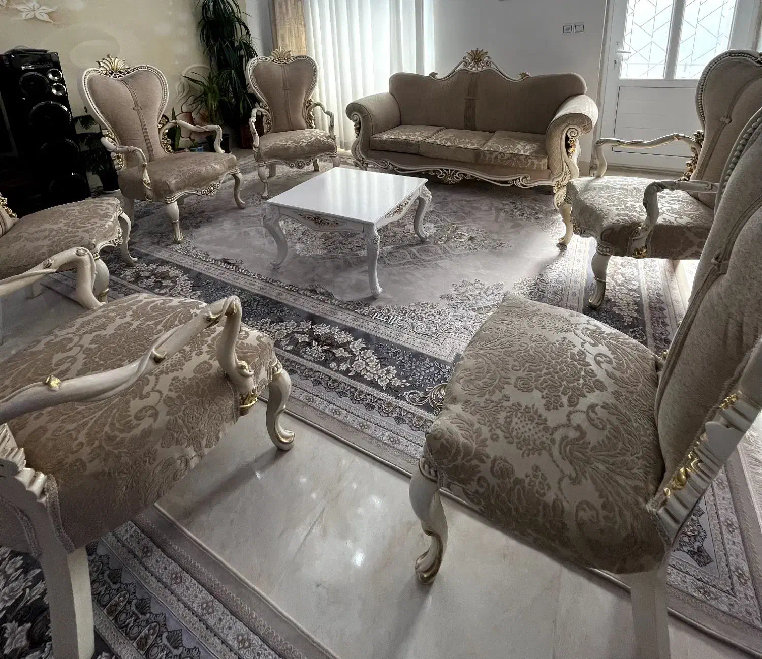 مبل  سلطنتی ۹ نفر|مبلمان خانگی و میز عسلی|سپیدان, |دیوار