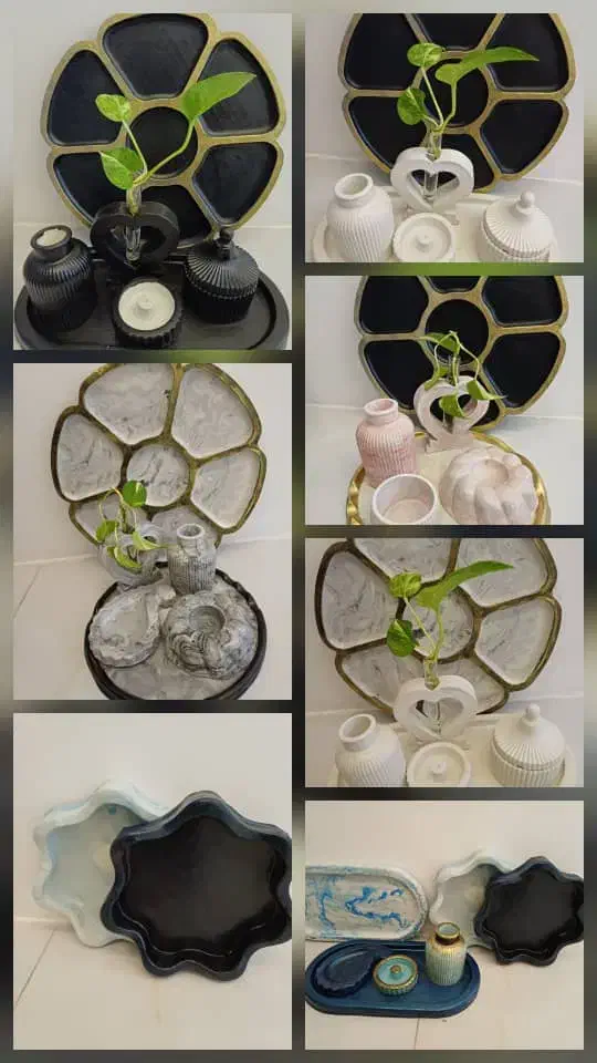 شمع وظروف سنگ مصنوعی|صنایع دستی و سایر لوازم تزئینی|شیراز, شهرک قمشه|دیوار