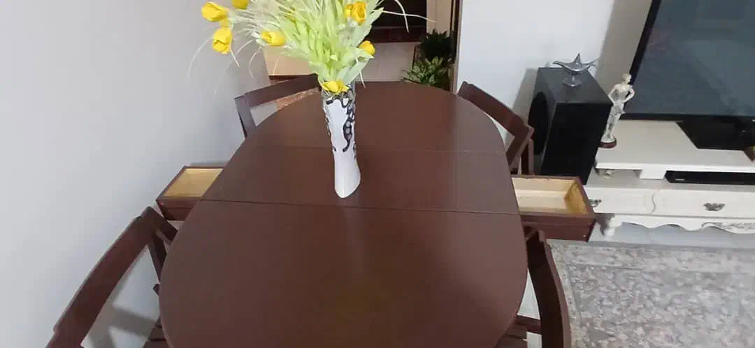 میزوصندلی چوبی تاشو و چرخ دار۴نفره|میز و صندلی غذاخوری|پردیس, فاز ۱۱|دیوار