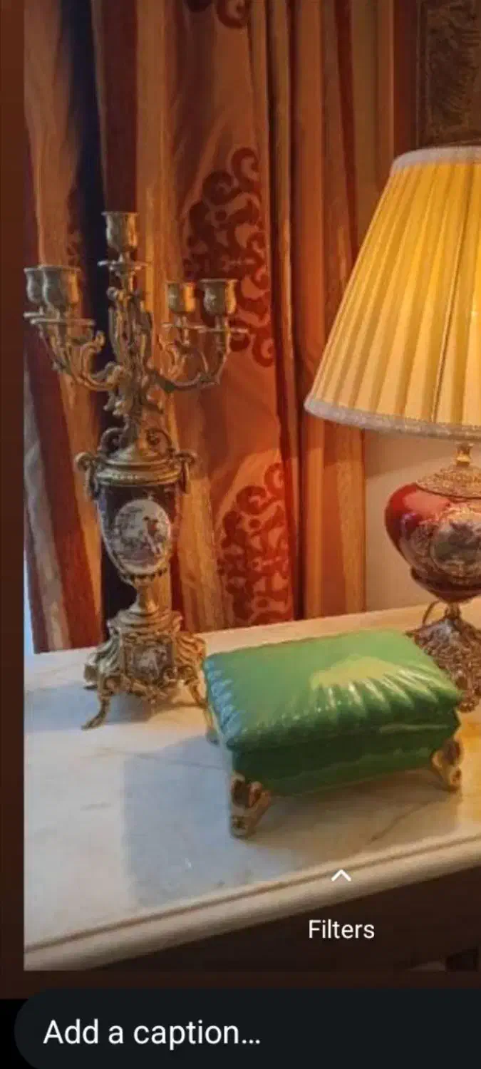 یک عدد شمع دان فرانسوی تمام برنج انتیک|چراغ خواب و آباژور|رشت, گلسار|دیوار