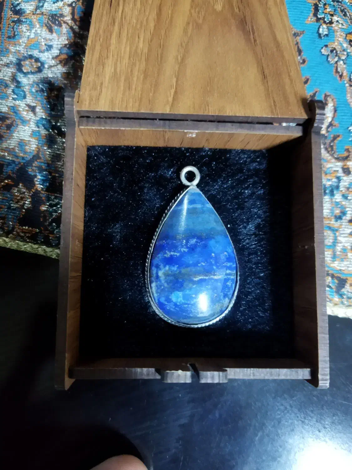 گردن آویز نقره کاملا دستساز لاجورد|جواهرات|ارومیه, |دیوار